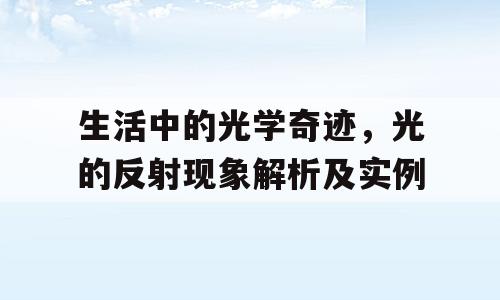 生活中的光学奇迹，光的反射现象解析及实例