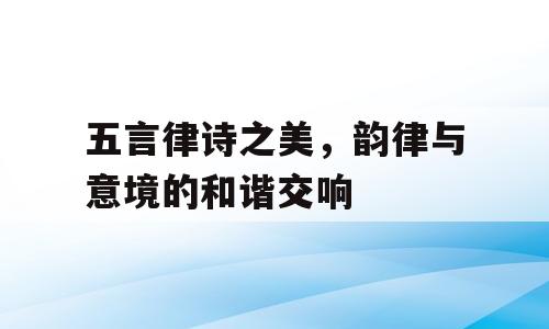 五言律诗之美，韵律与意境的和谐交响