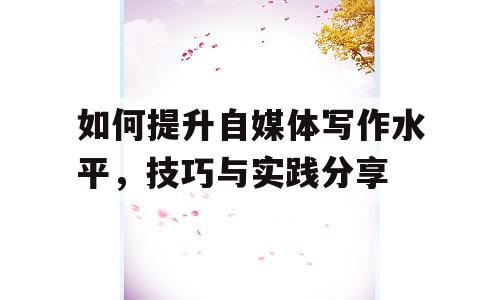 如何提升自媒体写作水平，技巧与实践分享