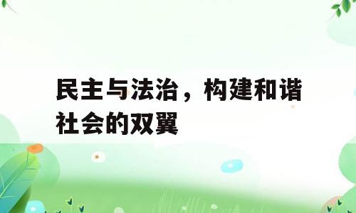 民主与法治，构建和谐社会的双翼