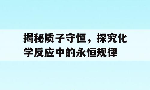 揭秘质子守恒，探究化学反应中的永恒规律