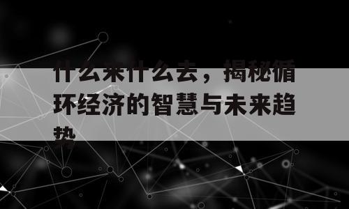 什么来什么去，揭秘循环经济的智慧与未来趋势