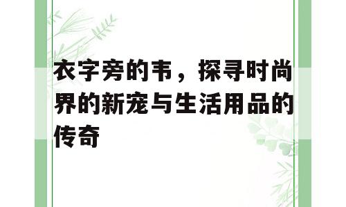 衣字旁的韦，探寻时尚界的新宠与生活用品的传奇