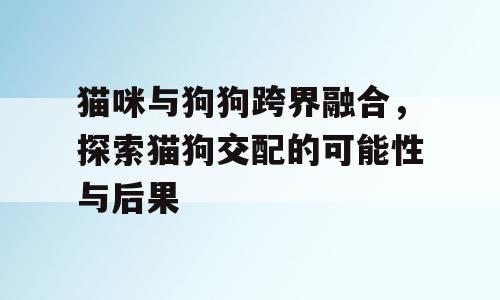 猫咪与狗狗跨界融合，探索猫狗交配的可能性与后果