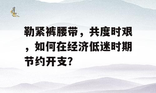 勒紧裤腰带，共度时艰，如何在经济低迷时期节约开支？