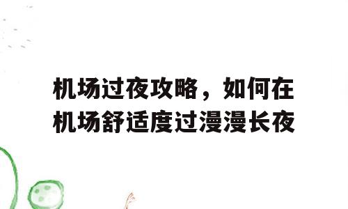 机场过夜攻略，如何在机场舒适度过漫漫长夜