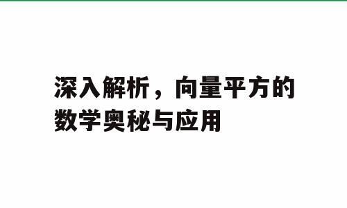 深入解析，向量平方的数学奥秘与应用