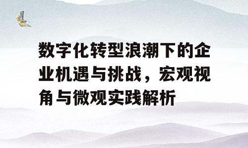 数字化转型浪潮下的企业机遇与挑战，宏观视角与微观实践解析