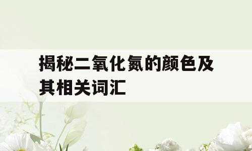 揭秘二氧化氮的颜色及其相关词汇