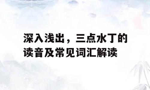 深入浅出，三点水丁的读音及常见词汇解读