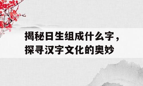 揭秘日生组成什么字，探寻汉字文化的奥妙