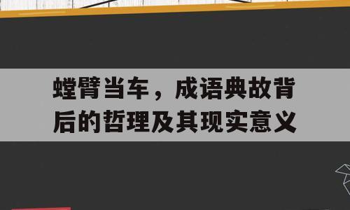 螳臂当车，成语典故背后的哲理及其现实意义