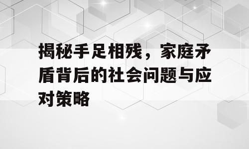 揭秘手足相残，家庭矛盾背后的社会问题与应对策略
