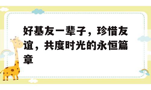 好基友一辈子，珍惜友谊，共度时光的永恒篇章