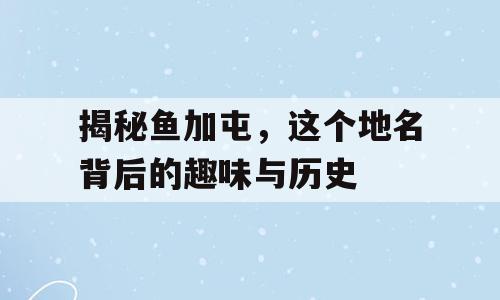 揭秘鱼加屯，这个地名背后的趣味与历史