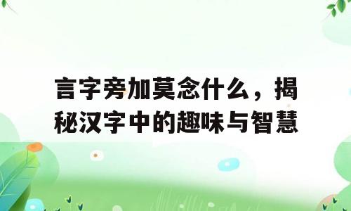 言字旁加莫念什么，揭秘汉字中的趣味与智慧