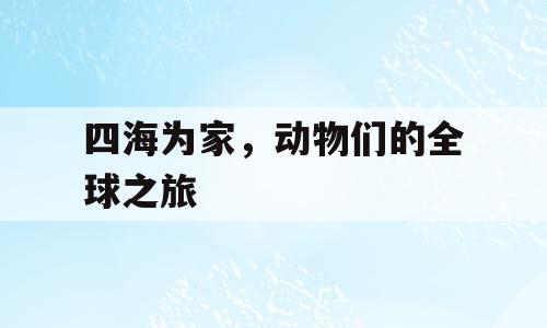 四海为家，动物们的全球之旅