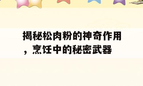 揭秘松肉粉的神奇作用，烹饪中的秘密武器