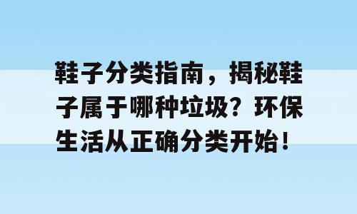鞋子分类指南，揭秘鞋子属于哪种垃圾？环保生活从正确分类开始！