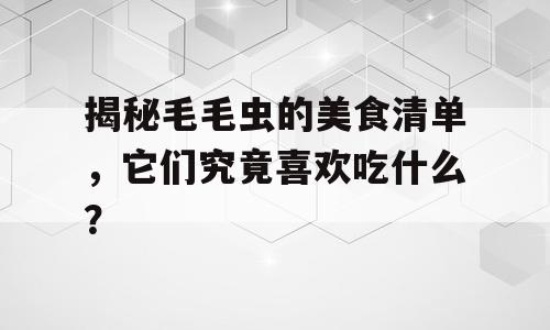 揭秘毛毛虫的美食清单，它们究竟喜欢吃什么？