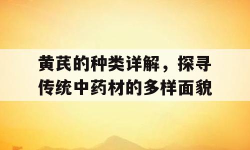 黄芪的种类详解，探寻传统中药材的多样面貌