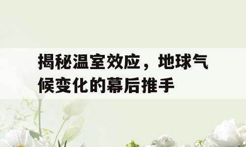揭秘温室效应，地球气候变化的幕后推手