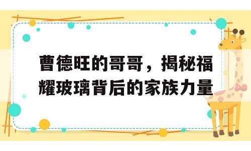 曹德旺的哥哥，揭秘福耀玻璃背后的家族力量
