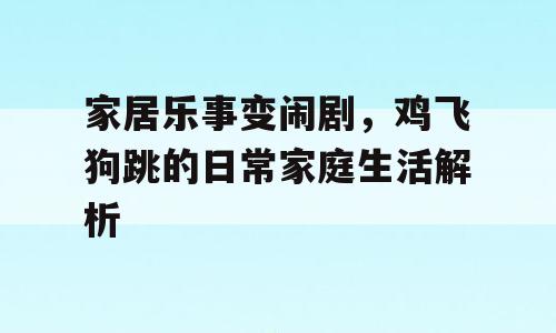 家居乐事变闹剧，鸡飞狗跳的日常家庭生活解析