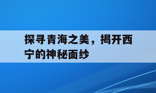 探寻青海之美，揭开西宁的神秘面纱