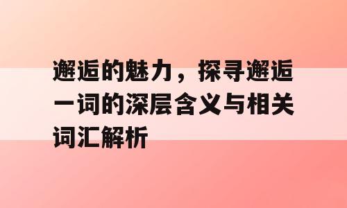 邂逅的魅力，探寻邂逅一词的深层含义与相关词汇解析