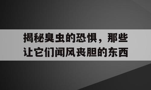 揭秘臭虫的恐惧，那些让它们闻风丧胆的东西