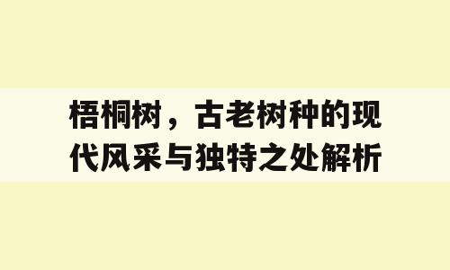 梧桐树，古老树种的现代风采与独特之处解析