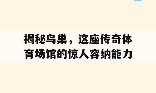 揭秘鸟巢，这座传奇体育场馆的惊人容纳能力