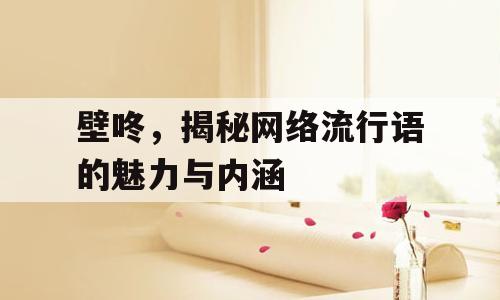 壁咚，揭秘网络流行语的魅力与内涵