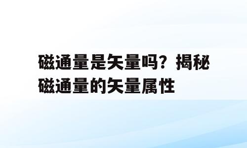 磁通量是矢量吗？揭秘磁通量的矢量属性