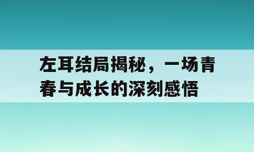 左耳结局揭秘，一场青春与成长的深刻感悟