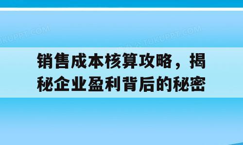 销售成本核算攻略，揭秘企业盈利背后的秘密