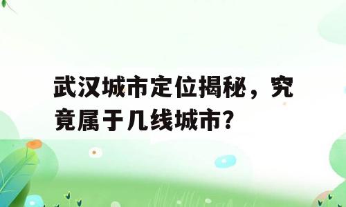 武汉城市定位揭秘，究竟属于几线城市？