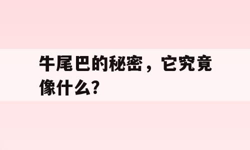 牛尾巴的秘密，它究竟像什么？