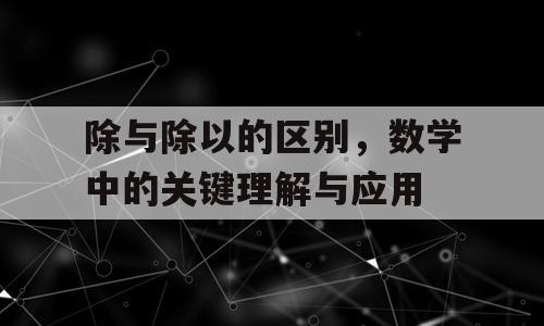 除与除以的区别，数学中的关键理解与应用