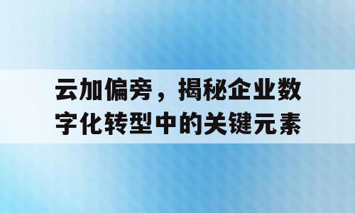云加偏旁，揭秘企业数字化转型中的关键元素
