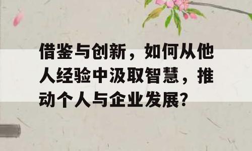 借鉴与创新，如何从他人经验中汲取智慧，推动个人与企业发展？
