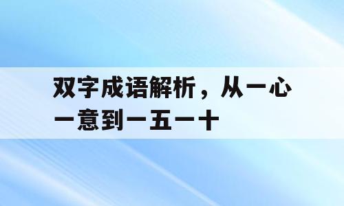 双字成语解析，从一心一意到一五一十