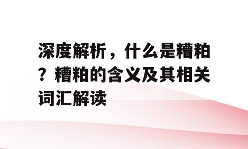深度解析，什么是糟粕？糟粕的含义及其相关词汇解读