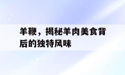 羊鞭，揭秘羊肉美食背后的独特风味