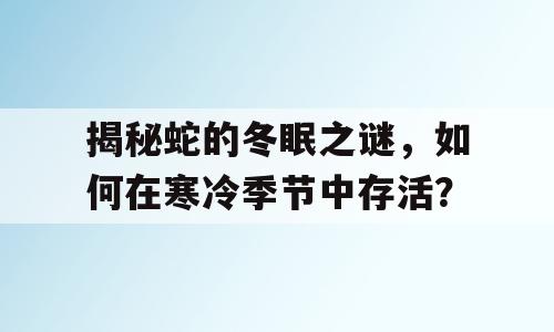 揭秘蛇的冬眠之谜，如何在寒冷季节中存活？
