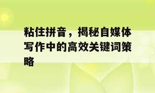 粘住拼音，揭秘自媒体写作中的高效关键词策略