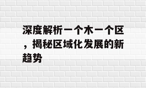 深度解析一个木一个区，揭秘区域化发展的新趋势