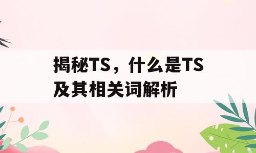 揭秘TS，什么是TS及其相关词解析