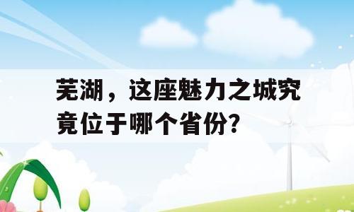 芜湖，这座魅力之城究竟位于哪个省份？